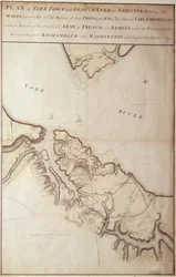 Britská mapa obléhání Yorktownu, 1781
