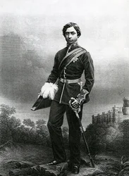 Albert Edward, princ z Walesu, vyryl D.J. Libra z fotografie z 