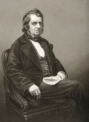 John Arthur Roebuck (1801-1979), vyrytý D. J. Poundem podle fotografie z knihy "The Drawing-Room of Eminent Personages, Volume 2", vydané v Londýně roku 1860.