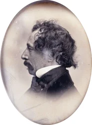 Profilový portrét gentlemana, identifikovaného jako Charles Dickens, kolem 1853-1855