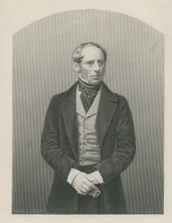 Sir John Somerset Pakington vyrytý D.J. Libra z fotografie z 