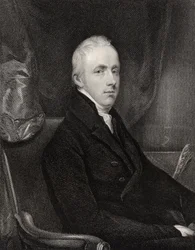 George Howard, 6. hrabě z Carlisle, rytina T.A. Deana (fl.1773-1840), z knihy "National Portrait Gallery, volume II", vydané v roce 1835.