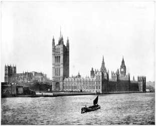 Houses of Parliament, Londýn, konec 19. století.