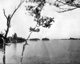 Tisíc ostrovů, St Lawrence River, Kanada, 1893.