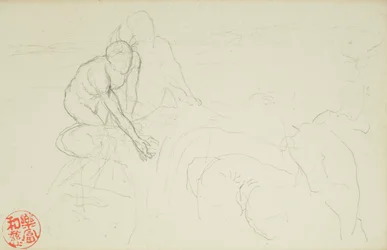 Achilles a Xanthus, z listů La Farge #849 a #860, jedna ze 42 kreseb