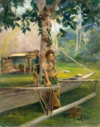 Portrét Faase, Taupo, neboli Oficiální panny, z Fagaloa Bay a Her Duenna, Samoa, 1891.