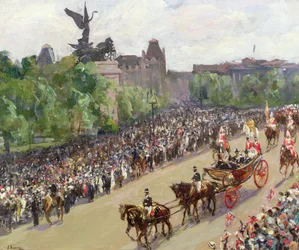 Státní průvod, Hyde Park Corner (olej na plátně)