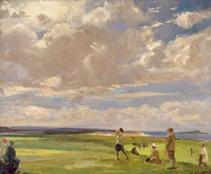 Lady Astor hraje golf v North Berwick (olej na plátně)