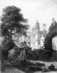 Caius College z Fellows Gardens, c1837.