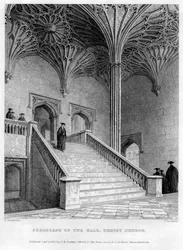 Schodiště do haly, Christ Church, Oxfordská univerzita, 1833.
