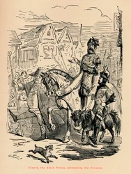 Eduard, Černý princ, vede svého zajatce, kolem roku 1860