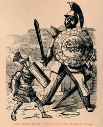 Úžasný boj mezi T Manliem a Galií gigantického vzrůstu, 1852
