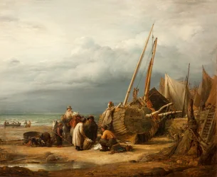 Pohled na pobřeží v Hastings, 1832