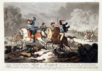 Útěk Bonaparta z bitvy u Krasnoje (Krasnoje) 1812 - Wright, John Massey (1777-1866) - 1814 - Aquatint - 42,1x57,5 - Soukromá sbírka