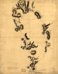 Výprava guvernéra Tryona do Danbury, 1777. LOC gm71000884