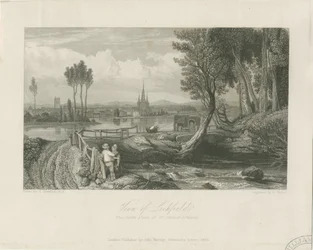 Lichfield - East View: ocelorytina, nd [c 1835] (tisk)