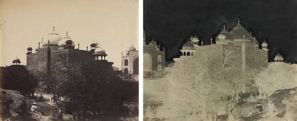 Taj Mahal, zadní pohled na Rest-House, s postavou