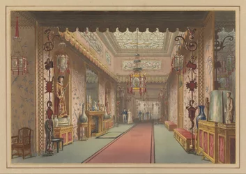 Čínská galerie, jak to bylo, talíř XV na ilustracích paláce Jejího Veličenstva v Brightonu ...