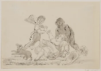 A Street Accident, 1804 (pero, štětec a inkoust na papíře)