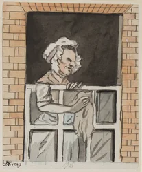 úklid oken, 1789 (inkoust a wc na papíře)