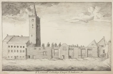 St Andrews Delineated – St Leonards College Chapel St Andrews (pero a mytí na papíře)