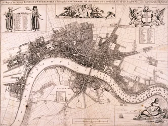 Mapa Londýna, c1680