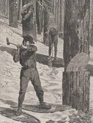 Dřevorubectví v zimě Každou sobotu, sv. II, Nová řada, 28. ledna 1871.