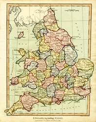 Mapa Anglie a Walesu