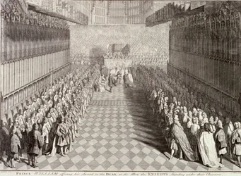 Korunovace Viléma III. ve Westminsterském opatství v Londýně, 1689, kolem 1689
