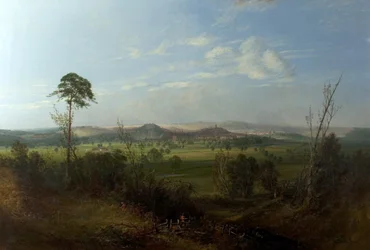 Pohled na Nottingham z Wilfordu, kolem roku 1850