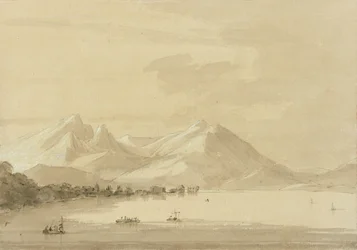 Jezero Como (tužka a mytí na papíře) (pár 111238)