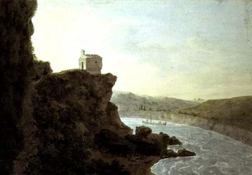 Pohled na Tiberu poblíž Ponte Molle, tři míle od Říma