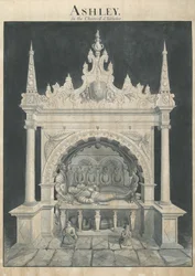 Ashley Church - Ashley Tomb: pero a lavírovaná kresba, nd [?19. století] (kresba)