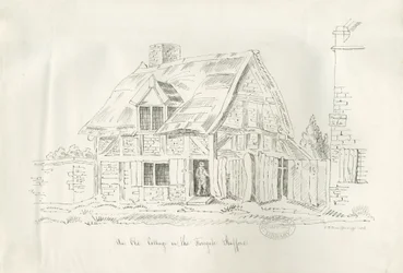 Stafford - Old Cottage in the Foregate: kresba perem a tuší