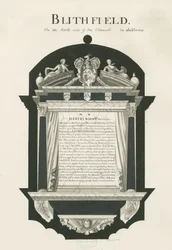 Tablet in Blithfield Church - Sir Hervey Bagot, Bart.: sépiová kresba, nd [~19. století] (kresba)