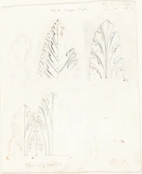 Ornamentální studie s motivem Acanthus pro "The Stones of Venice"