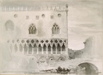 Exteriér vévodského paláce, Benátky, 1852