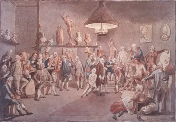 Akademici Královské akademie v Londýně, kopie podle obrazu Johanna Zoffanyho (1733-1810)