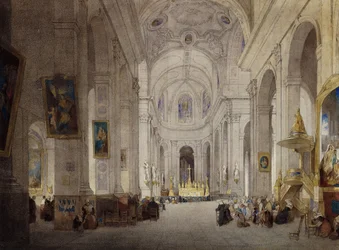 Interiér kostela sv. Sulpice, Paříž,