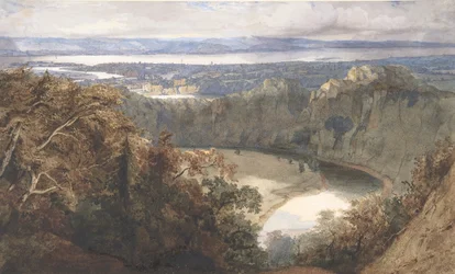 Pohled na Chepstow, Wales, 1834.