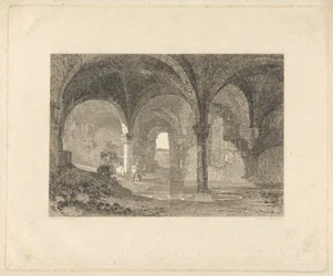 Krypta v Kirkstall Abbey, Yorkshire