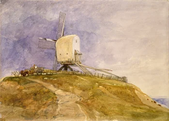 Větrný mlýn na kopci u Eye, Suffolk, počátek 19. století