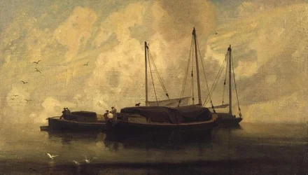 Lodě v Anchor on Breydon Water, kolem roku 1810 (olej na plátně)