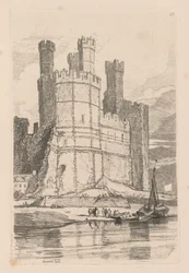 Book of Studies: Plate 28, Caernarvon Castle, N. Wales