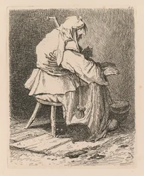 Liber Studiorum: Talíř 44, Náčrt podle Rembrandta, 1838.