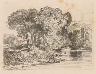 Liber Studiorum: Plate 4, Pohled na Yare, Norfolk, 1838.