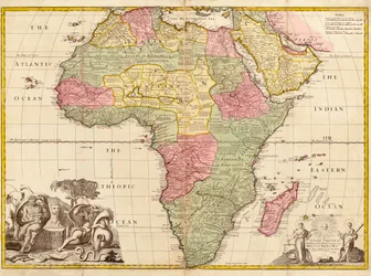 Afrika, z moderní geografie, c.1725