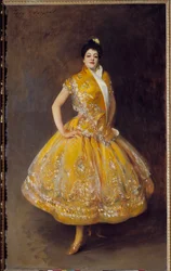 Portrét španělské tanečnice Carmencity. Obraz Johna Singera Sargenta (1856-1925), 1892, 2,32 x 1,42 m, Paříž, Musée d