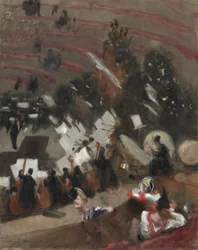 Zkouška Pasdeloup Orchestra v Zimním cirkusu, c. 1879.