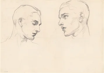 Studie mužské hlavy, c. 1875.